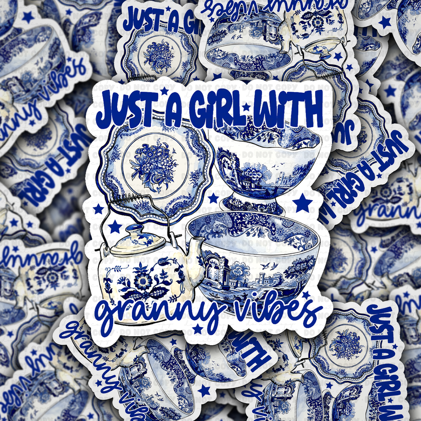 Granny Vibes vinyl die-cut sticker