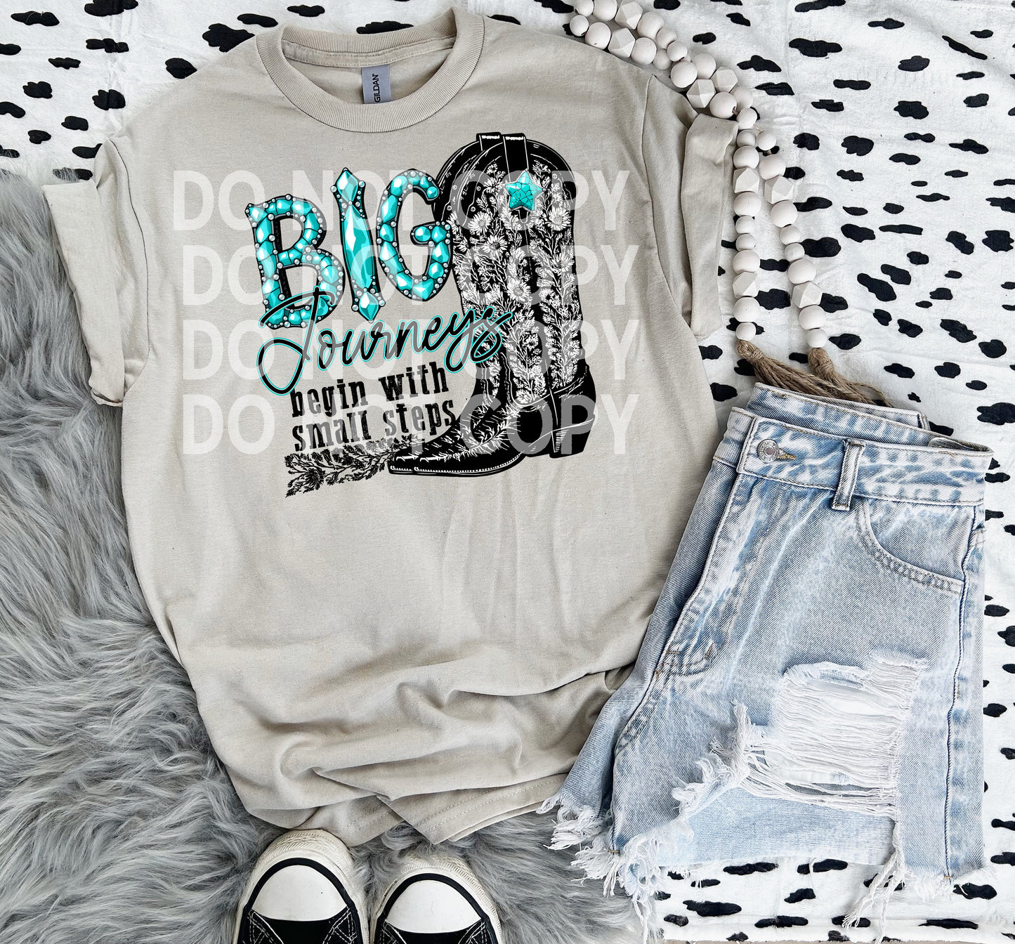 Big Journeys Begin With Small Steps Western Graphic T-Shirt