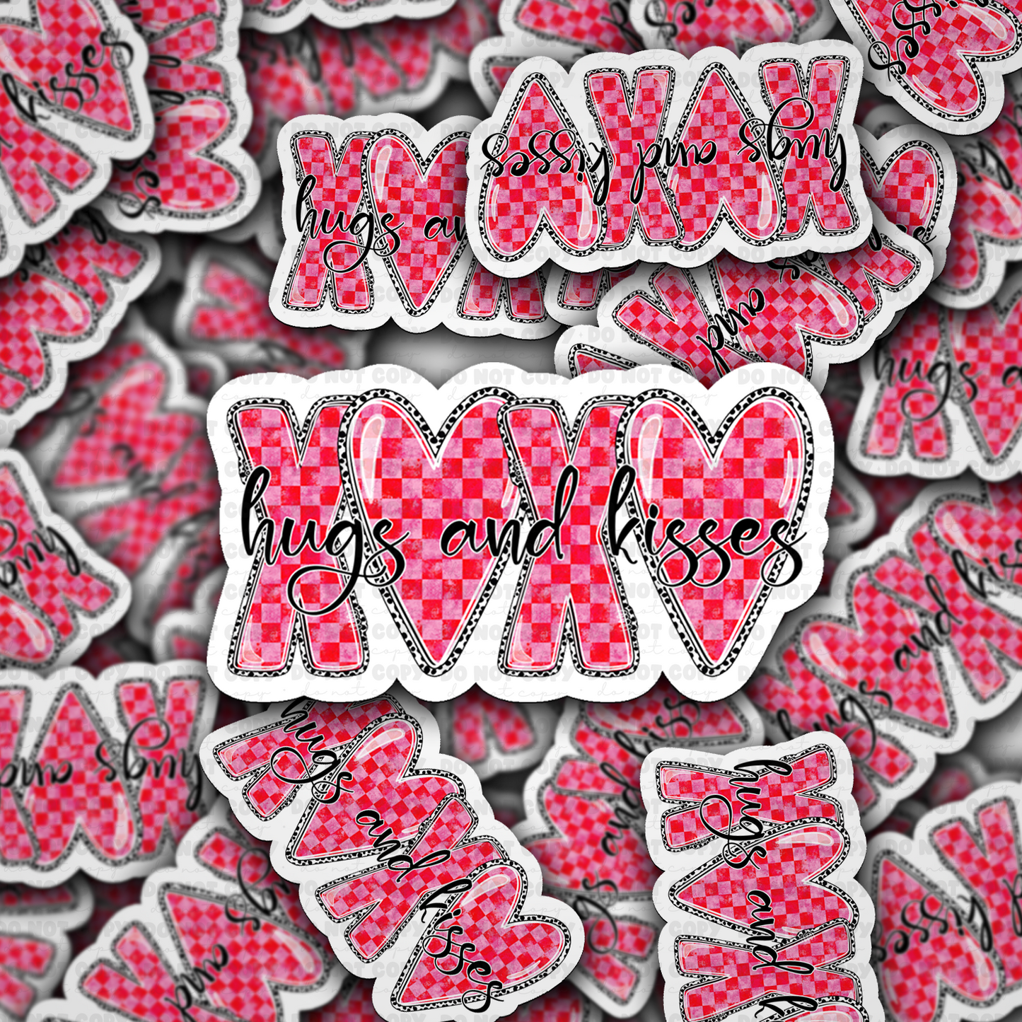 XOXO hugs and kisses vinyl die-cut sticker