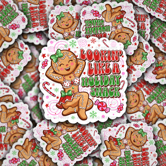 Holiday snack vinyl die-cut sticker