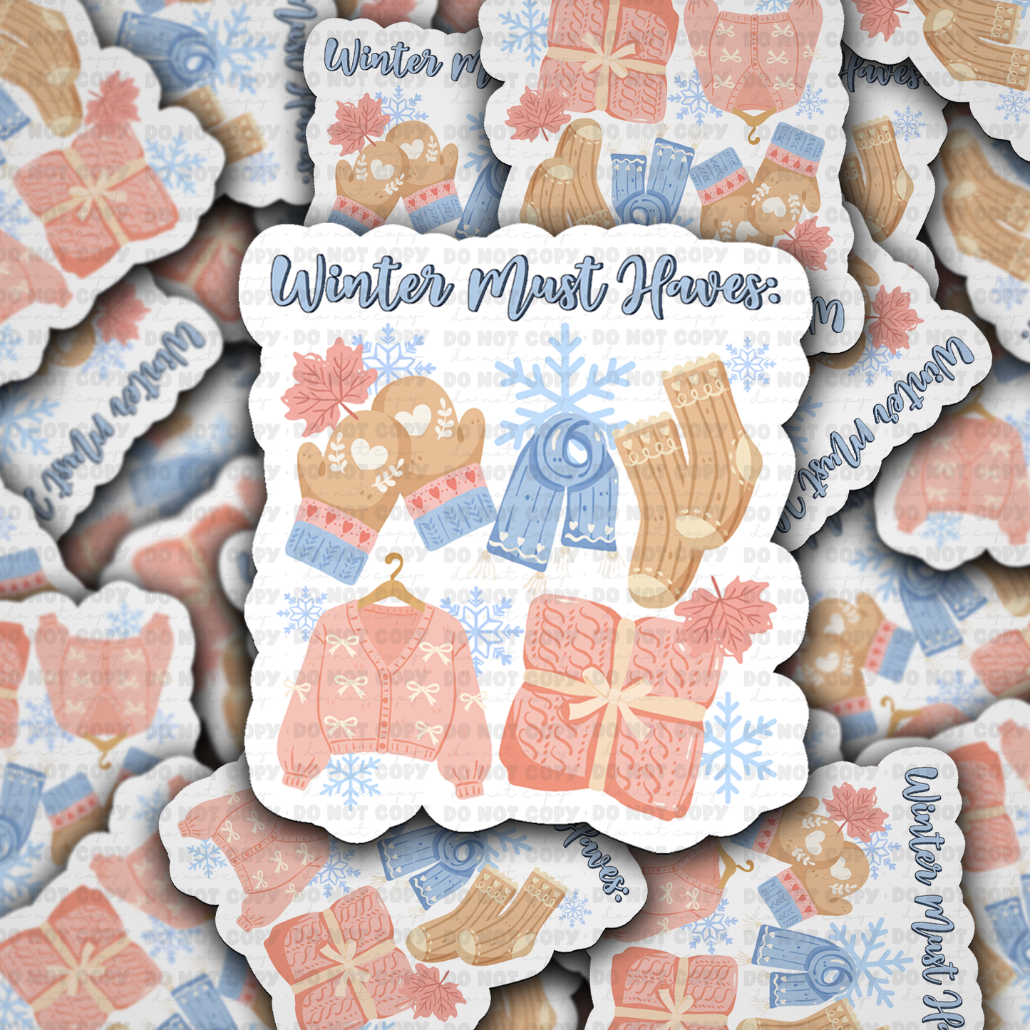 Winter must haves vinyl die-cut sticker