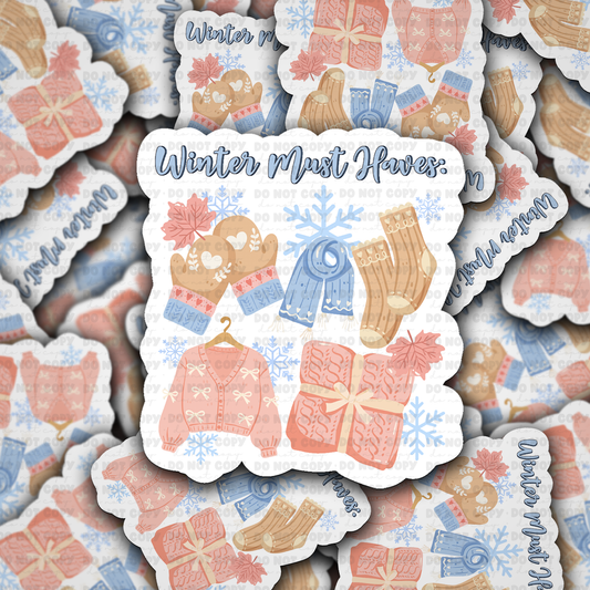 Winter must haves vinyl die-cut sticker