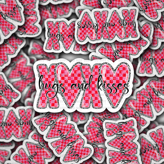 XOXO hugs and kisses vinyl die-cut sticker