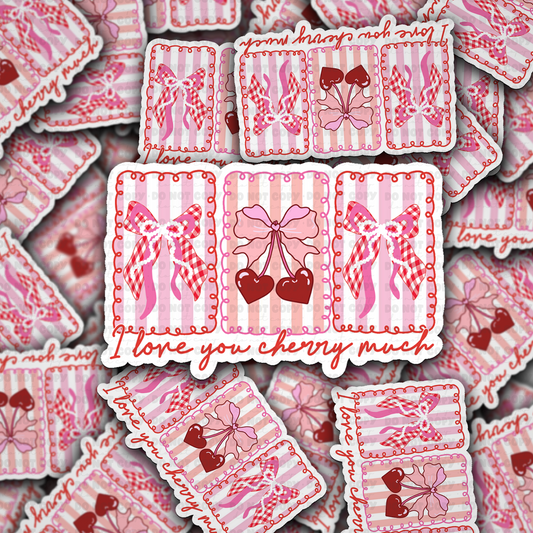I love you cherry much vinyl die-cut sticker